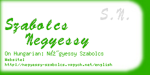 szabolcs negyessy business card